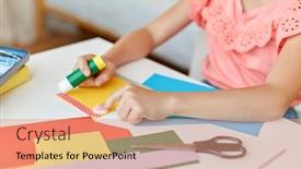  Presentation with paper making - Presentation design enhanced with childhood-creativity-and-hobby-concept background and a coral colored foreground