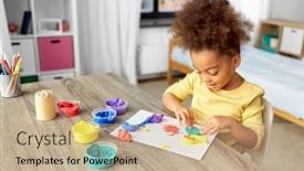  Presentation with modeling - Audience pleasing PPT layouts consisting of childhood-creativity-and-hobby-concept backdrop and a coral colored foreground