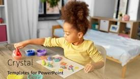  Presentation with modeling - Theme featuring childhood-creativity-and-hobby-concept background and a yellow colored foreground