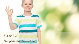  Presentation with ecology - PPT theme consisting of childhood-ecology-gesture-and-people background and a cream colored foreground