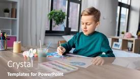  Presentation with childhood - Slide deck consisting of childhood-education-leisure-and-people background and a coral colored foreground