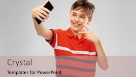  Presentation with polo - Audience pleasing presentation design consisting of childhood-fashion-and-people-concept backdrop and a coral colored foreground