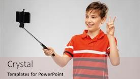  Presentation with polo - Amazing presentation having childhood-fashion-and-people-concept backdrop and a coral colored foreground