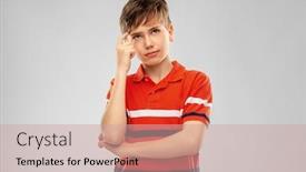  Presentation with polo - Slide set enhanced with childhood-fashion-and-people-concept background and a coral colored foreground