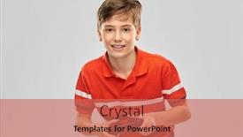  Presentation with video background - Amazing PPT theme having childhood-fashion-and-people-concept backdrop and a coral colored foreground