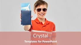  Presentation with polo - PPT theme with childhood-fashion-and-people-concept background and a coral colored foreground