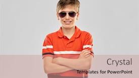  Presentation with polo - Presentation theme having childhood-fashion-and-people-concept background and a coral colored foreground