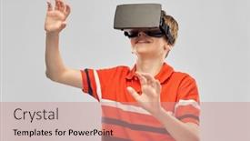  Presentation with virtual reality - Theme consisting of childhood-fashion-and-people-concept background and a coral colored foreground