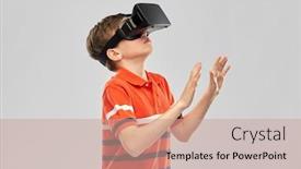  Presentation with virtual reality - Beautiful PPT theme featuring childhood-fashion-and-people-concept backdrop and a coral colored foreground