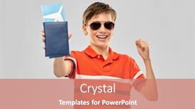  Presentation with ticket - Presentation theme with childhood-fashion-and-people-concept background and a coral colored foreground