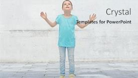  Presentation with childhood - PPT layouts consisting of stone age kids - childhood fashion fun and people background and a sky blue colored foreground