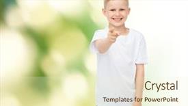  Presentation with ecology - Colorful presentation design enhanced with finger at you over green backdrop and a cream colored foreground