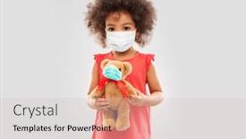  Presentation with medical face mask - Colorful PPT theme enhanced with childhood-health-and-people-concept backdrop and a lemonade colored foreground