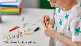  Presentation with imagination - Beautiful slide deck featuring childhood-imagination-and-dream-concept backdrop and a soft green colored foreground