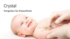  Presentation with immunization - Slide set consisting of childhood immunization - pediatrician giving a three month background and a white colored foreground