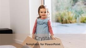  Presentation with baby girl - Slide deck enhanced with childhood-leisure-and-moving-concept background and a coral colored foreground