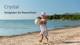  Presentation with beach ball - Presentation consisting of childhood-leisure-and-people-concept background and a light blue colored foreground