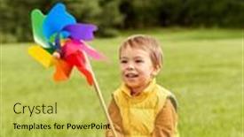  Presentation with childhood - Slide deck with childhood-leisure-and-people-concept background and a yellow colored foreground