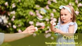  Presentation with childhood - Presentation theme consisting of childhood-leisure-and-people-concept background and a tawny brown colored foreground