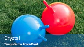  Presentation with childhood - Slide set featuring childhood-leisure-and-toys-concept background and a teal colored foreground