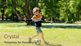  Presentation with childhood - Presentation theme enhanced with childhood-leisure-games-and-people background and a  colored foreground