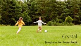  Presentation with childhood - Theme consisting of childhood-leisure-games-and-people background and a yellow colored foreground