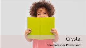  Presentation with american literature - Slide set enhanced with childhood literature and reading concept background and a lemonade colored foreground