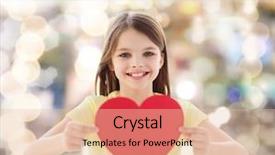  Presentation with sparkling - Beautiful presentation design featuring childhood love charity holidays and people concept - smiling little girl sitting with red heart cutout over sparkling background backdrop and a lemonade colored foreground