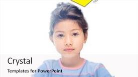  Presentation with doodle - Audience pleasing slide set consisting of childhood people royalty and happiness concept - little girl with crown doodle over head backdrop and a sky blue colored foreground