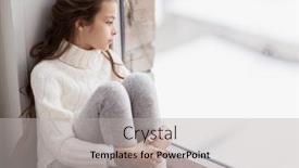 Presentation with sadness - Amazing presentation theme having childhood sadness and people concept - sad beautiful girl in sweater sitting on sill at home window in winter backdrop and a light gray colored foreground