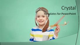  Presentation with early childhood education - Colorful slide deck enhanced with childhood school education and people backdrop and a mint green colored foreground