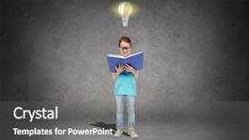  Presentation with light book - Slide deck with book over concrete room background background and a gray colored foreground