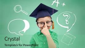  Presentation with green doodles - Slides having childhood school education knowledge background and a  colored foreground