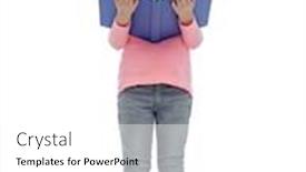  Presentation with vision - PPT theme having childhood school education vision and people concept - happy little girl in eyeglasses reading book background and a white colored foreground