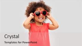  Presentation with american heart - Presentation theme having kids valentines - childhood valentine's day and summer background and a lemonade colored foreground