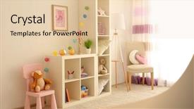  Presentation with childish - Slide deck having childish - beautiful children room interior background and a lemonade colored foreground
