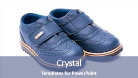  Presentation with baby shoes - Cool new PPT theme with childish - blue baby shoes isolated backdrop and a ocean colored foreground
