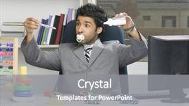  Presentation with childish - Presentation theme having childish - businessman behaving like a kid background and a gray colored foreground