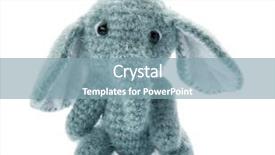  Presentation with childish - Slide deck having childish - cute knitted toy elephant background and a light blue colored foreground