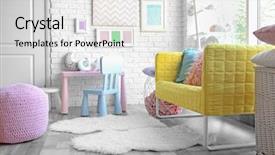  Presentation with childish - Beautiful PPT layouts featuring childish - modern design of child's room backdrop and a light gray colored foreground