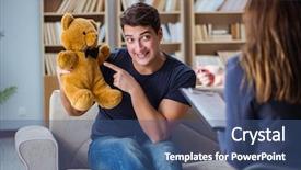  Presentation with psychiatrist - Audience pleasing theme consisting of childish - patient visiting psychiatrist doctor backdrop and a ocean colored foreground