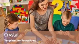  Presentation with modeling - Beautiful PPT theme featuring childish - plasticine modeling clay in children backdrop and a coral colored foreground