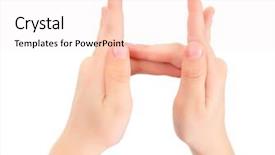  Presentation with childish - Presentation theme with childish hands represents letter h from alphabet background and a sky blue colored foreground