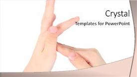  Presentation with childish - Beautiful presentation theme featuring childish hands represents letter k from alphabet backdrop and a sky blue colored foreground