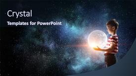  Presentation with childish - Audience pleasing slide set consisting of childish-sweet-dreams-mixed-media backdrop and a navy blue colored foreground