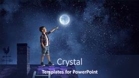  Presentation with childish - Presentation design having childish-sweet-dreams-mixed-media background and a ocean colored foreground