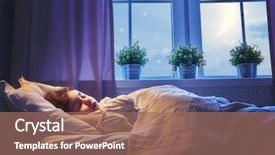  Presentation with starry night - Colorful slides enhanced with children - adorable little child girl sleeping backdrop and a coral colored foreground