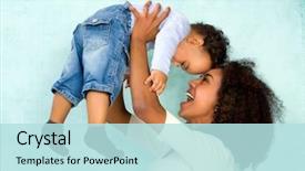  Presentation with african children - Presentation design with children - african mother playing with her background and a sky blue colored foreground