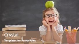  Presentation with school children - Colorful theme enhanced with children - back to school and happy backdrop and a coral colored foreground