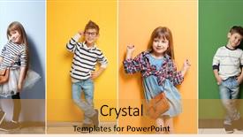  Presentation with whiteboard kids cute cartoon - Audience pleasing PPT layouts consisting of children - collage of stylish cute kids backdrop and a yellow colored foreground